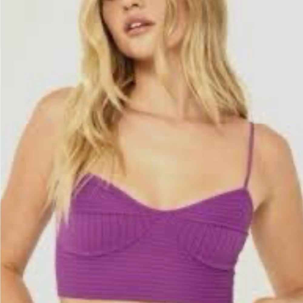 Garage Violet Ribbed Bralette